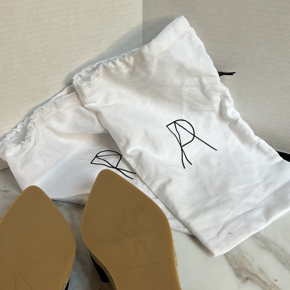 Paul Andrew Rhea Espadrilles Black Suede Pointed Toe Ankle Straps Sandals 35 - Picture 10 of 11